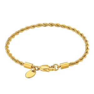 مطلي بالذهب عيار 18 قيراط مجوهرات رجالية بناتي  Women's PVD 18K Gold Plated Rope Jewelry Men Girls