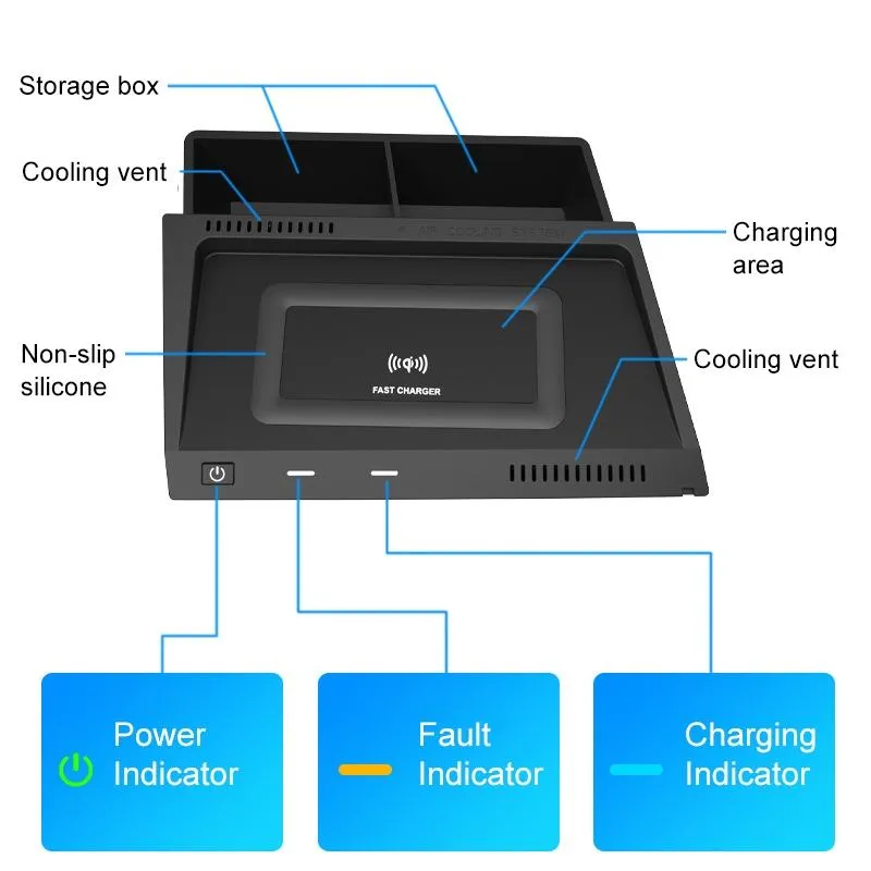10w Wireless Charger for Volkswagen Tayron 2019-2022 - Qi Standard
