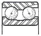 5208-2RS, JAF/IJK/KYK Brand,  2-Row Angular Contact Ball Bearing (0324)