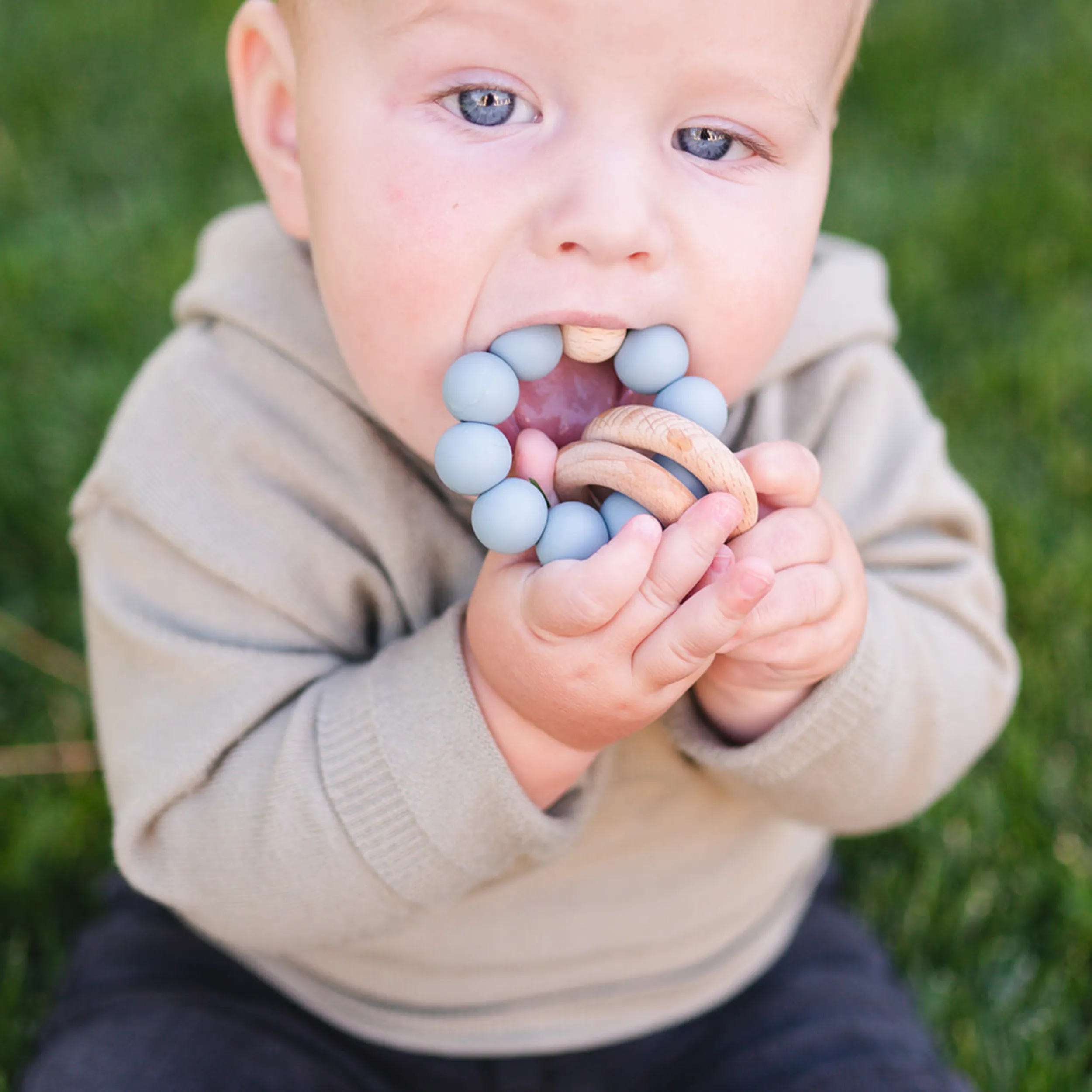 Babeehive Goods Duck Egg Blue Teething Ring