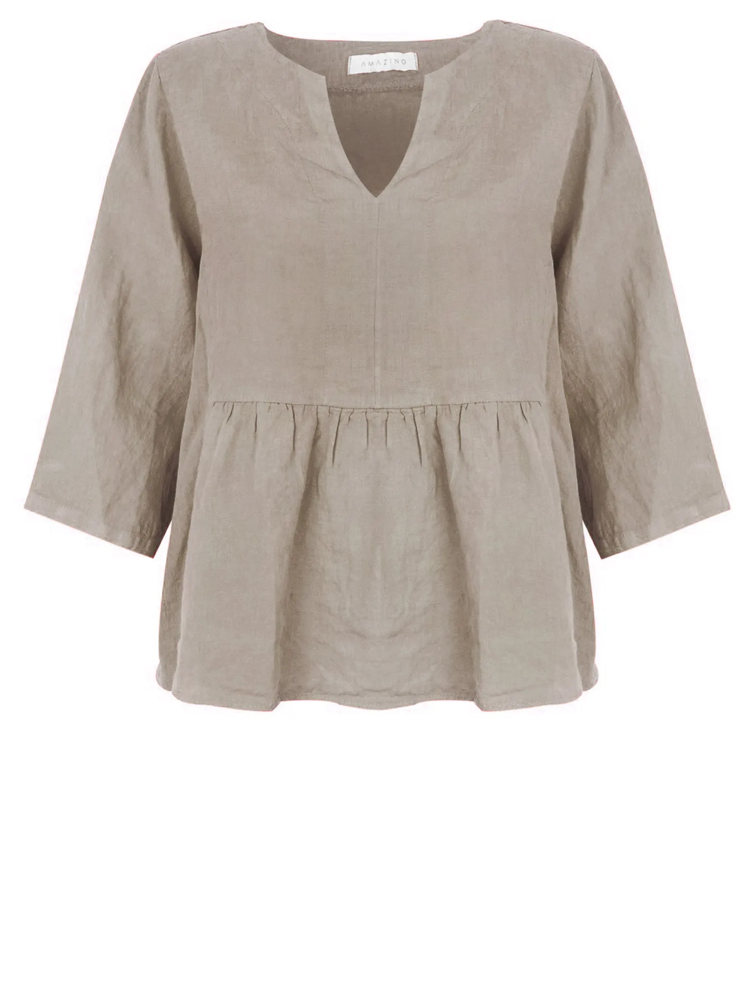 Elodie Peplum Linen Top