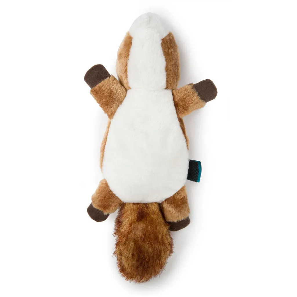 GoDog Flatz Squirrel Squeaky Plush Dog Toy, Large