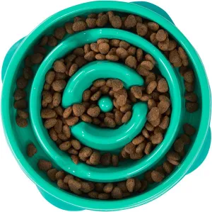 OUTWARD HOUND -  Fun Feeder Teal Dog Bowl Small - 8.5" Diameter