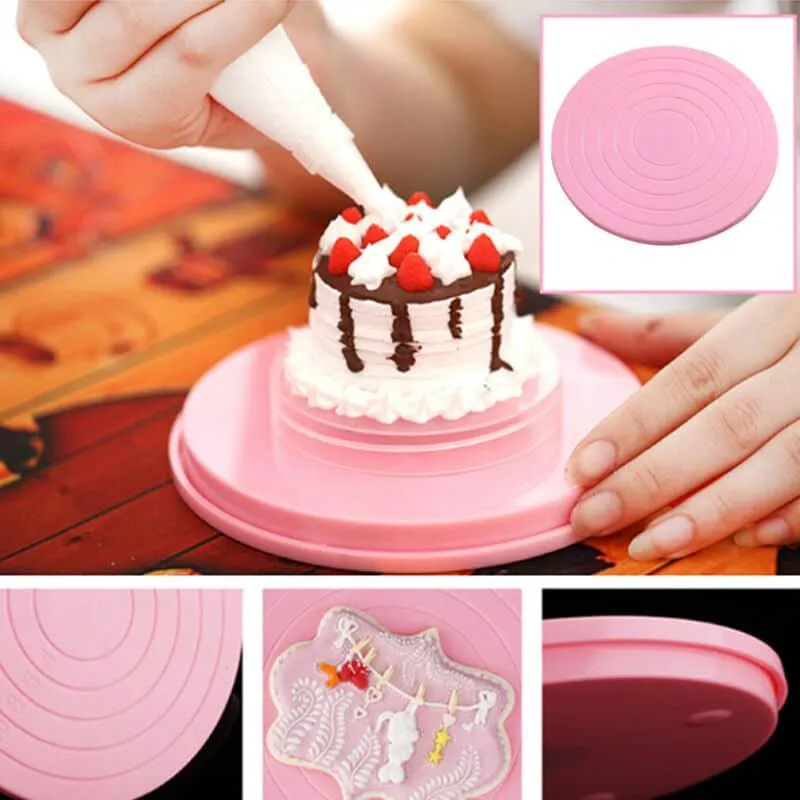 Pink Rotating Anti-Skid Cake Turntable