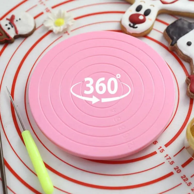 Pink Rotating Anti-Skid Cake Turntable