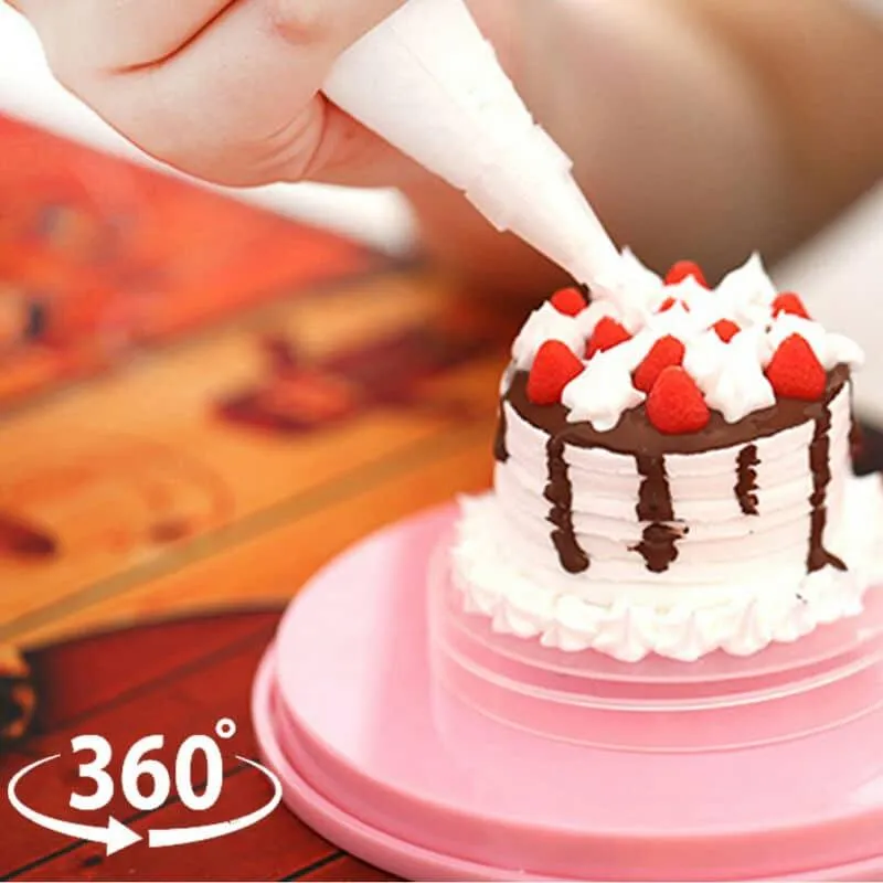 Pink Rotating Anti-Skid Cake Turntable
