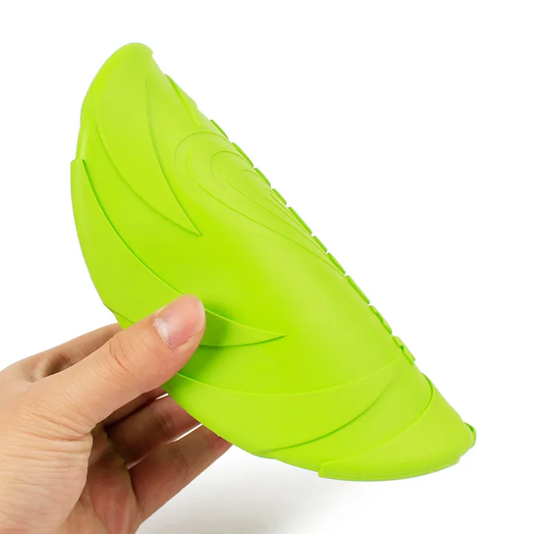 Rubber Frisbee Toy Soft Chew Bite Flying Discs Training Interactive 18cm