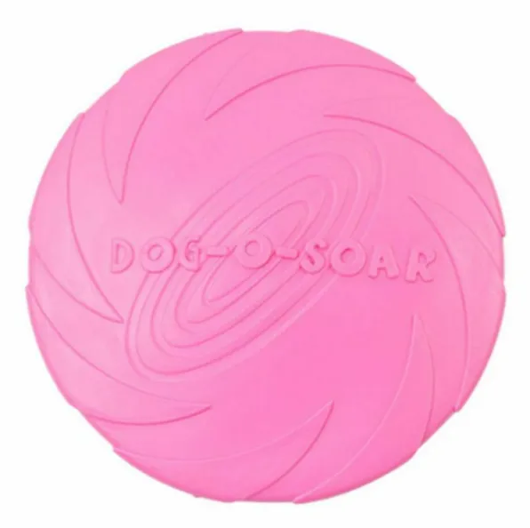 Rubber Frisbee Toy Soft Chew Bite Flying Discs Training Interactive 18cm