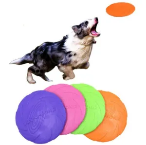 Rubber Frisbee Toy Soft Chew Bite Flying Discs Training Interactive 18cm
