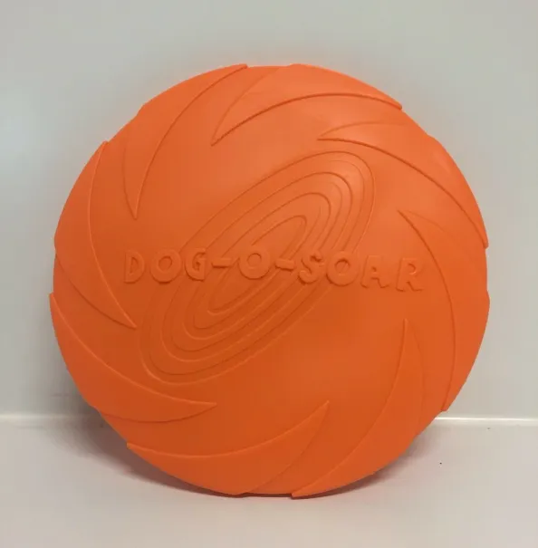 Rubber Frisbee Toy Soft Chew Bite Flying Discs Training Interactive 18cm