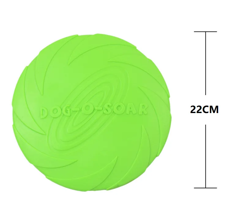 Rubber Frisbee Toy Soft Chew Bite Flying Discs Training Interactive 22cm