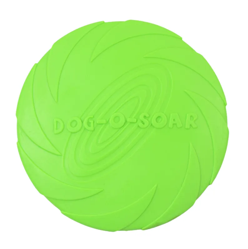 Rubber Frisbee Toy Soft Chew Bite Flying Discs Training Interactive 22cm