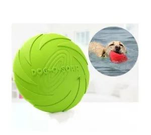 Rubber Frisbee Toy Soft Chew Bite Flying Discs Training Interactive 22cm