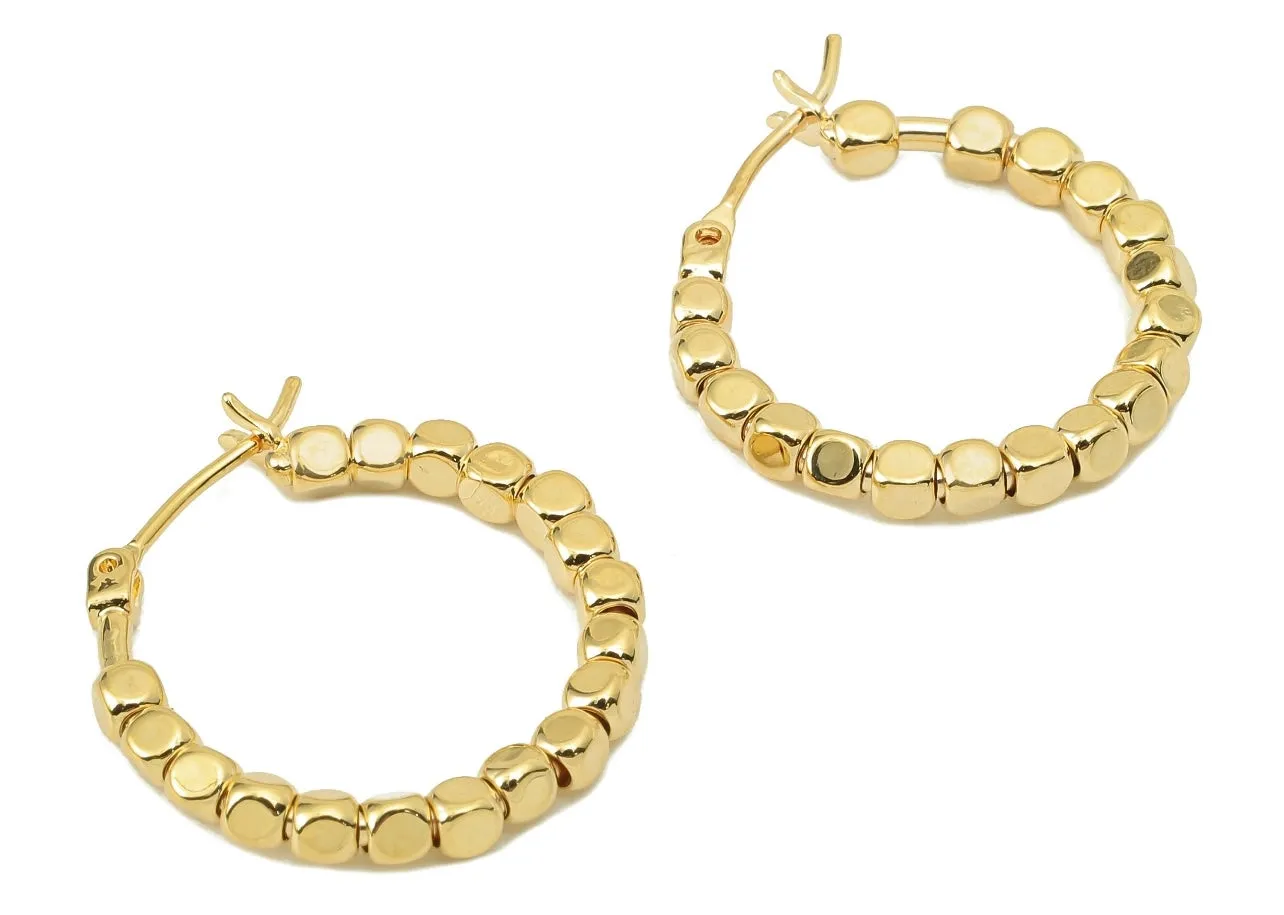 The Ali Gold Plated Dainty Hoop Studs- Hypoallergenic