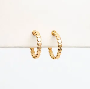 The Ali Gold Plated Dainty Hoop Studs- Hypoallergenic