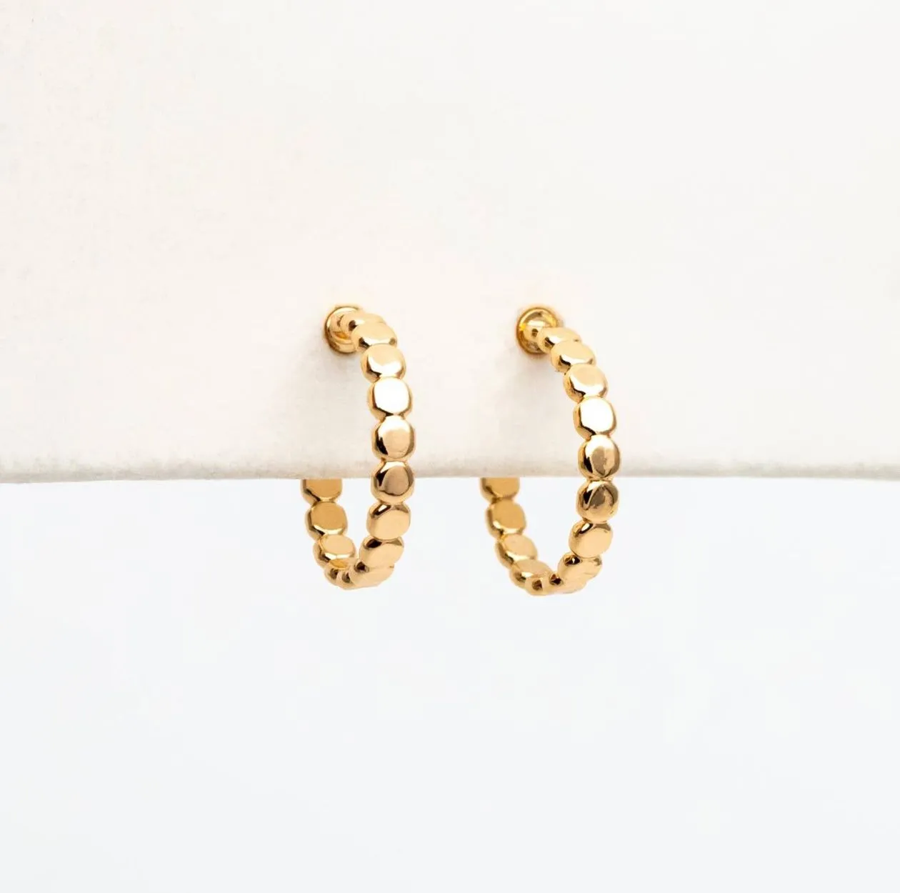 The Ali Gold Plated Dainty Hoop Studs- Hypoallergenic
