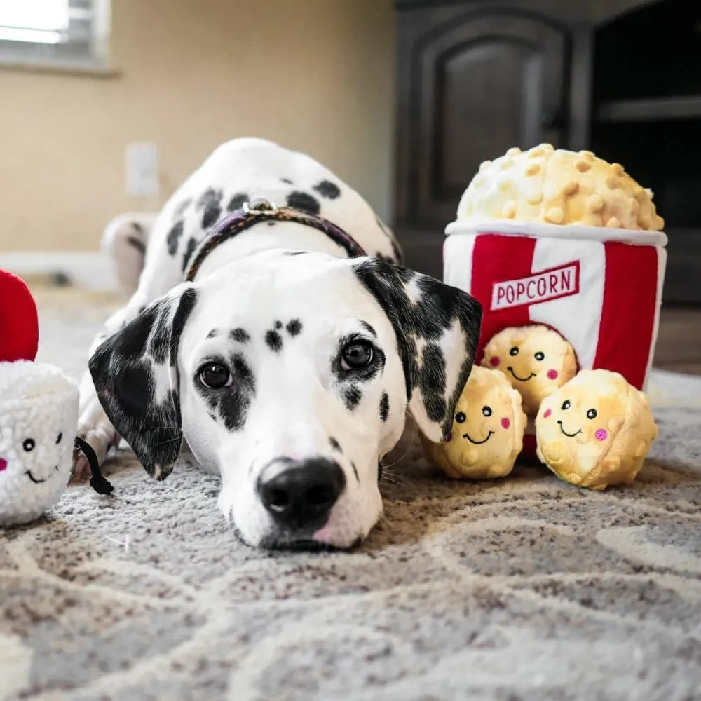 ZippyPaws Zippy Burrow Popcorn Bucket Plush Dog Toy